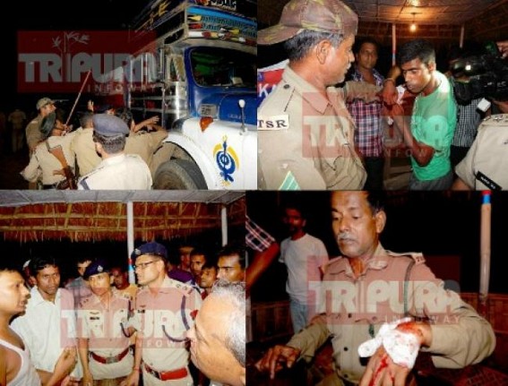 NH-44 nightlong mayhem paralyzed Tripuraâ€™s lifeline :  Drivers blocked Churaibari for 8 hours, violent clashes injured 3 truck drivers, 13 TSR jawans